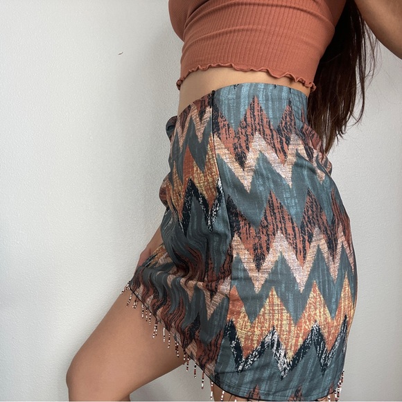 Chevron beaded wrap tie skirt - Picture 5 of 5